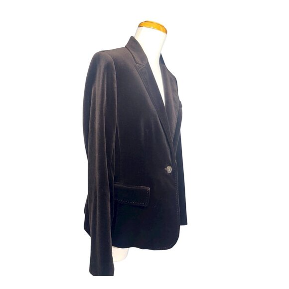 Vintage J.Crew Womens Brown Velvet Blazer Jacket Size 10 Green Label - Picture 9 of 12